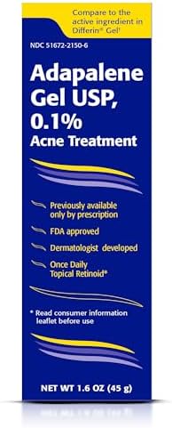 TARO Adapalene 0.1% USP Gel, Paraben Free, Retinoid Acne-Prone Fa...