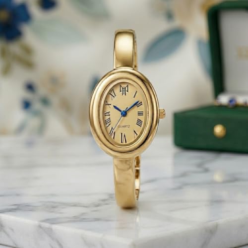 Image of WISEWALKER Women & Girls Premium Quality Oval Dial Bangle Bracelet Watch for Ladies Wrist Watch | Casual | Formal | Traveling | Party Watch for Women