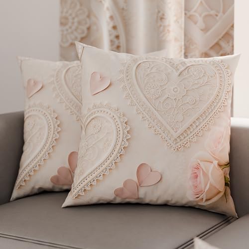 PETTI Artigiani Italiani - Coppia di Federe Cuscino 40x40 cm in Microfibra, Cuscini Arredo Camera da Letto, Divano, Salotto, Set 2 Fodere Copricuscino, Federa Shabby 319, 100% Made in Italy