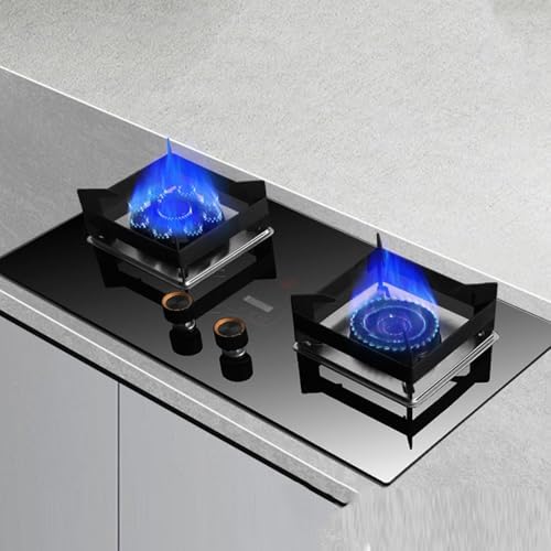 High-Power 5.2KW Dual-Burner Gas Stove with 99-Minute Timer, Leak-Proof Knob, Easy Clean Top/Built-in LPG Cooking Appliance