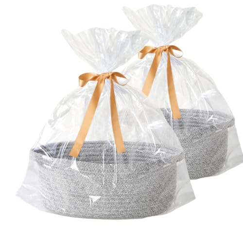 Image of Gift Baskets Empty, 2-Pack Small Baby Shower Baskets for Gifts