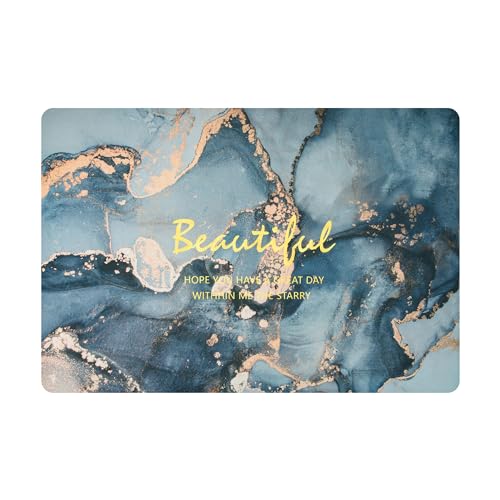 Image of UMAI Polyester Rubber Bathroom Mat (40 * 60cm) Bath Mat | Anti Skid Mat for Bathroom Floor | Bathroom Accessories | Bathroom Mats Water Soak | Non Slip Mat for Bathroom (Fluid Print)