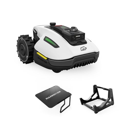 MAMMOTION YUKA Mini 2 1000 Robot Cortacésped con Garaje Mini y Soporte de Lavadero, LiDAR de 360° + Visión por IA, Sin Cable Perimetral, Sin Señal Perdida, Sin RTK, Modo DropMow