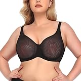 Reggiseno Minimizer Da Donna Reggiseno Sexy Trasparente In Rete Taglie Forti Bra Senza Fodera Con Ferretto E Sostegno Per Tutti I Giorni Per Seni Profondi(34B)