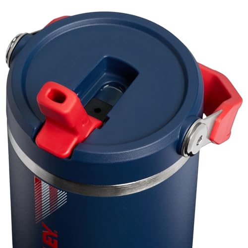 Image of STANLEY IceFlow 2.0 Flip Straw Tumbler with Handle, 30 oz | Twist On Lid and Flip Up Straw | Leak Resistant Water Bottle | Insulated Stainless Steel | BPA-Free | Team Navy Red
