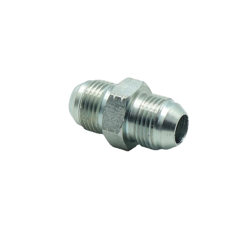2 Pcs 1/2" Male JIC 37° (3/4"-16) x 1/2" Male JIC 37° (3/4"-16) Flare Straight Union Adapter Hydraulic Fitting
