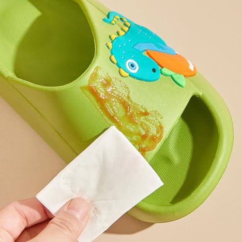 Kids Cute Cartoon Dinosaur Shoes Lightweight Non Slip Garden Shoes for Boys Girls Water Shower Beach Pool Slides Indoor & Outdoor Sandals(Little Kid 11.5-12.5(185mm), Green)4