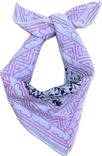 100% Organic Cotton Bandana For Men and Women - Bohemian Style Cotton Bandana Scarf - High-Quality Kerchiefs for Men and Women - Hand Printed Unique Boho Chic Cotton Hand Block Bandanas For Men, Women4