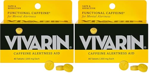 Image of Vivarin, Caffeine Pills, 200mg Caffeine per Dose, Safely and Effectively Helps You Stay Awake, No Sugar, Calories or Hidden Ingredients, Energy Supplement, 40 Tablets (Pack of 2)