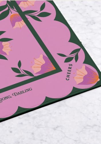 Mahjong Mat Floral Pink Girl Tribe Co 33 x 33 pulgadas miniatura 2