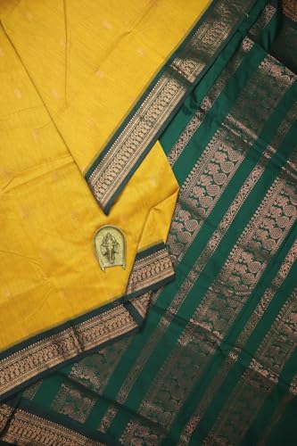 Image of Ready to Wear Pre Pleated Saree Women's Pure Kanjeevaram Silk Cotton Handloom Saree| Celebrity inspired saree - Suitable For All Indian Occasions and Festivals Gold