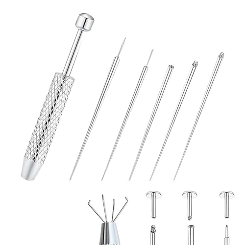 Juego de 6 herramientas de perforación, herramienta de inserción cónica de perforación, pinzas de perforación para cambiar joyas, accesorios de perforación para orejas, nariz, labio, ombligo