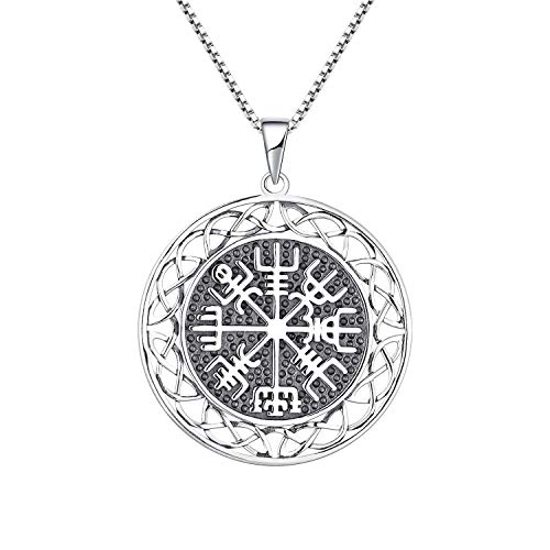 JO WISDOM Wikinger Kompass Anhänger mit Kette Silber 925 Schmuck Damen