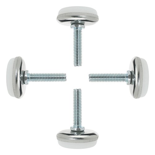 sourcingmap M6 x 25 x 30mm Screw on Furniture Glide Leveling Feet Adjustable Leveler Pad for Chair Industrial Machine Desk Leg 4pcs