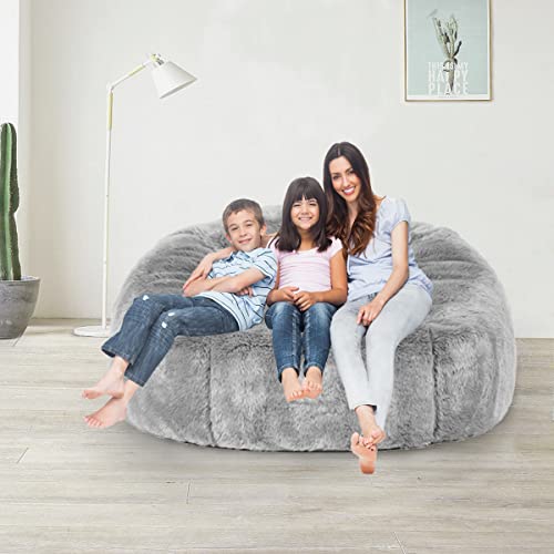 Taotique Giant Bean Bag Chair Cover(Cover Only, No Filler) Soft Faux Rh Fur Sofa Bed Cover Washable Bean Bag Couch Cover For Adult And Kids With Liner #TOP3