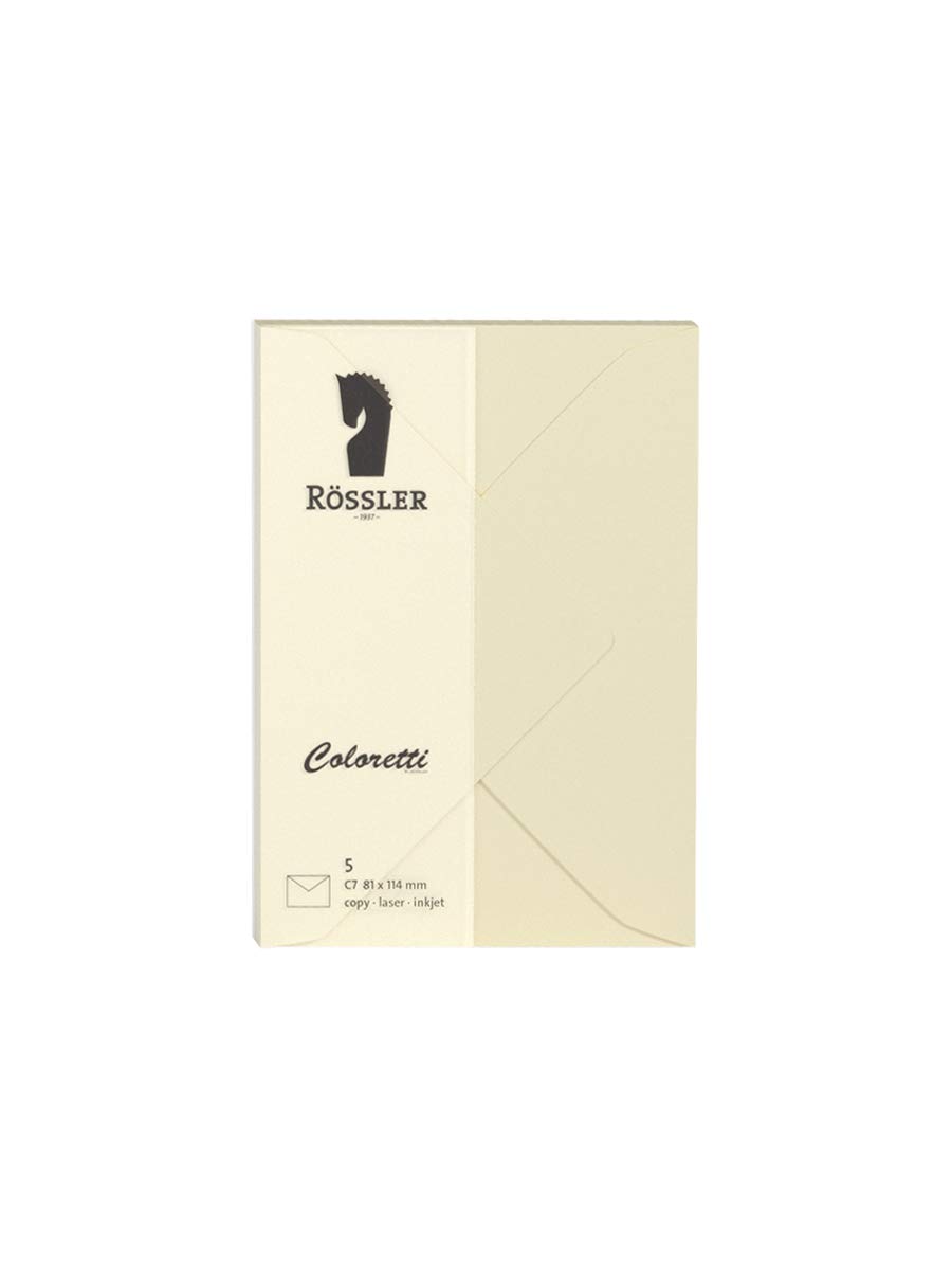 Coloretti envelopes, 80 g/m², C7, 5 Pieces Cream