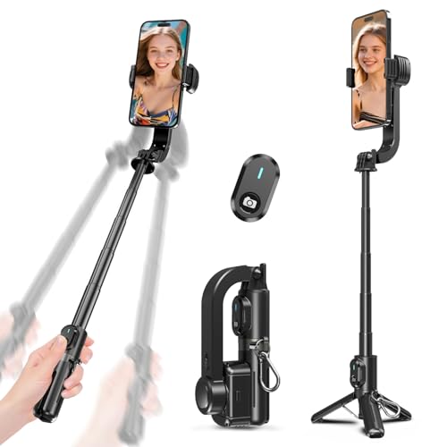 Selfie Stick Gimbal Stabilizer,Single Axis Stabilizer Tracking Selfie Stick with Tripod Suitable for...