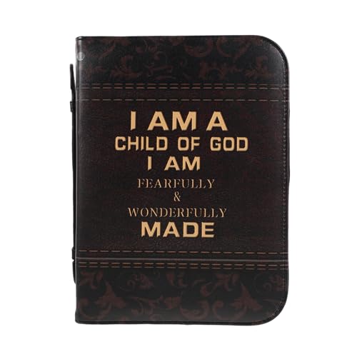 Protégez votre Bible d'étude avec cet étui grand format en cuir PU marron multipoches