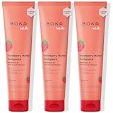 Boka Fluoride Free Toothpaste, Nano Hydroxyapatite, Training Toothpaste - Strawberry Mango Flavor, 4 Fl Oz (113g) 3Pk