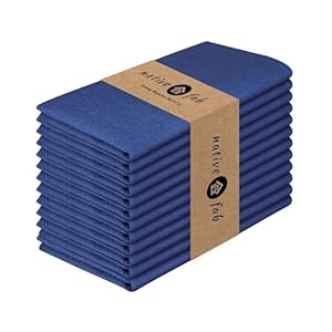 Cloth Dinner Napkins Set of 12 Cotton 17×17 Absorbent Soft Restaurant Hotel Quality – Cocktail Napkins, Wedding Dinner Napkins – Everyday Use, Easy Care Washable – Ink Blue