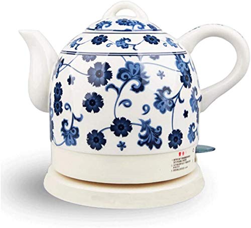 Haushalts-Wasserkocher Keramik Schnurlose Blaue und weiße Porzellankessel Teekanne 1,5 l Krug kocht Wasser schnell für Tee Kaffeesuppe