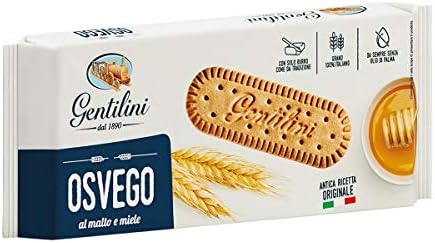 Gentilini Osvego Italian Honey Biscuit Cookies | 250 Gram | 8.8 Ounce | Pack of 8