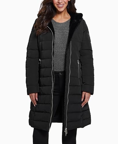 GUESS Women's Helena Long Fur Jacket