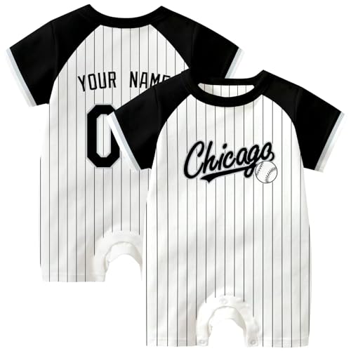 Image of KREDE Baby Clothes Unisex Bodysuit White Custom Name Number for Baby Boys