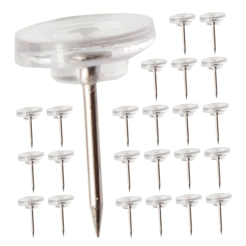 COOPHYA 50pezzi Puntine Trasparenti Per Lavagna Sughero Pushpins Per Ufficio e Casa Facili Da Usare e Resistenti Per Fissare Poster e Decorazioni