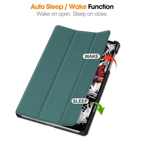 Image of Case for Lenovo Legion Y700 (2025) 3rd Generation TB-321FC 8.8 inch, Folio Slim Smart Cover Lightweight Hard Shell Protective Case with Multi-Angle Stand -Dark Green