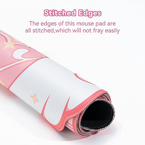 Image of GeekShare Large Gaming Mouse Pad Kawaii Pink Non-Slip Rubber Back Mouse Pad Big Waterproof Desk Mat for Keyboard and Mouse Perfect for Gaming,or Home Office Work - Star Wings(Super Dense Cloth)