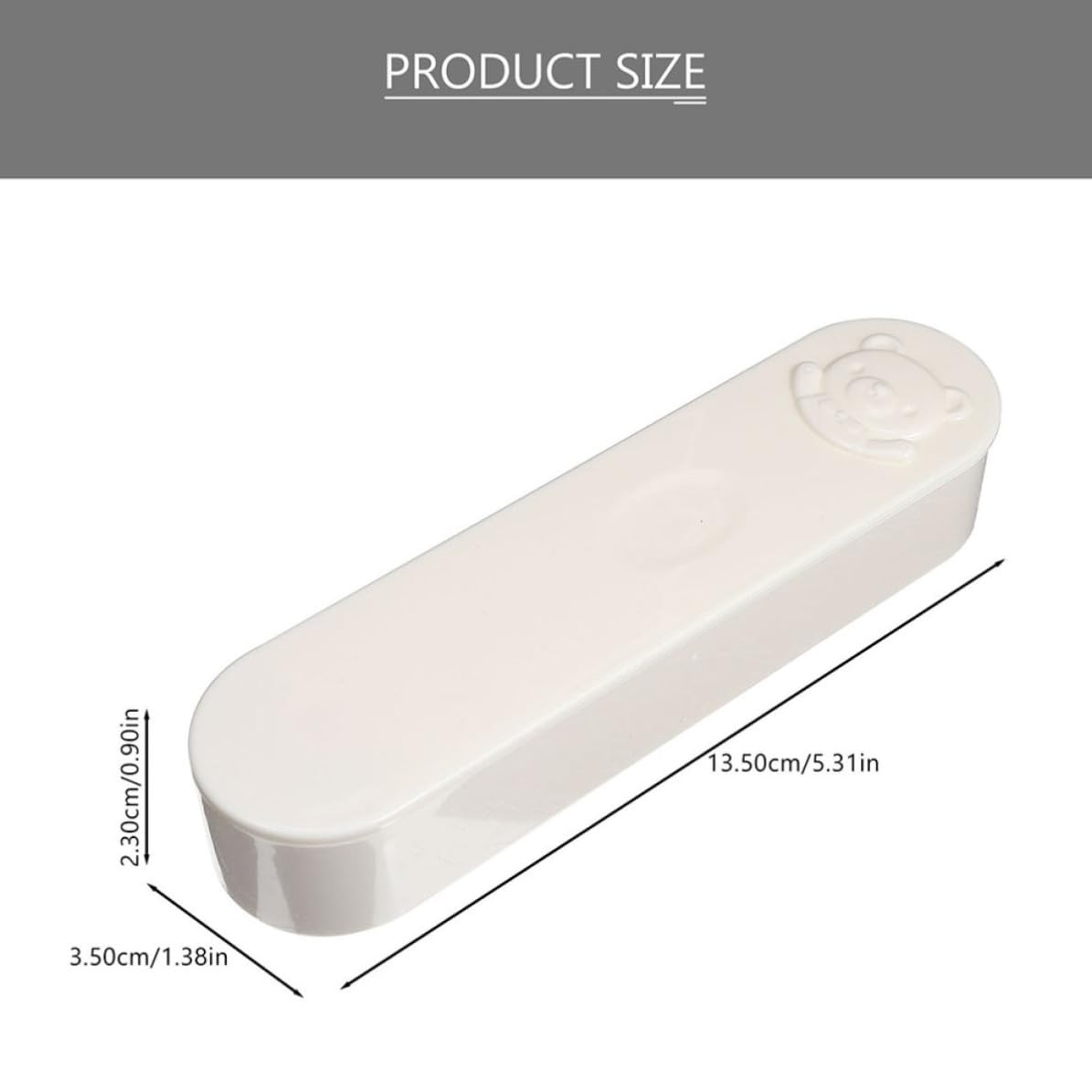 3pcs Bear Cotton Swab Storage Box White Pp Case for Counter Spaces image 2