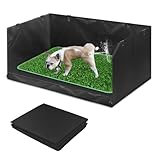 High Walls Dog Pee Pad Holder with Artificial Grass Foldable Indoor Dog Potty Tray 15.7 * 23.6 * 35.4 Inch Dogs Litter Box with Waterproof Liner for Puppies Small and Medium Dogs