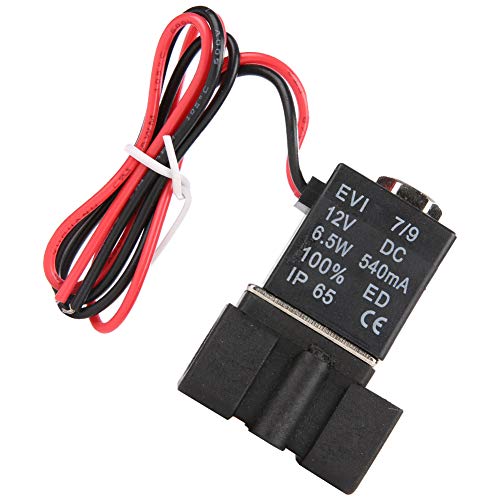 Válvula Solenoide 1/8 NC, 1/8 NPT Válvula Solenoide Eléctrica de Plástico de 2 Vías NC Control Normalmente Cerrado DC12V para Aire Agua, Válvulas Solenoides