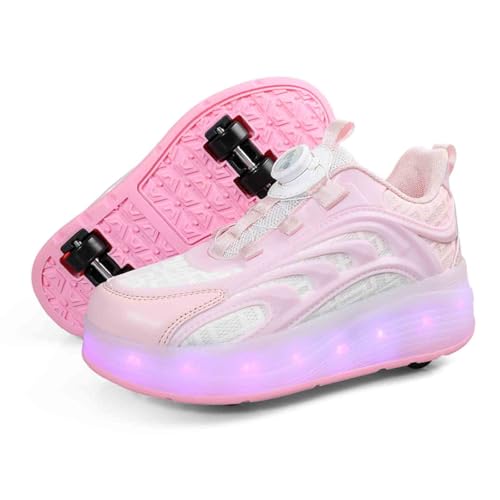 Absorb Sunlight 16 Modes Roller Skate Shoes with 4 Wheels, Sneakers for Kids Boys Girls Birthday Thanksgiving Christmas Day