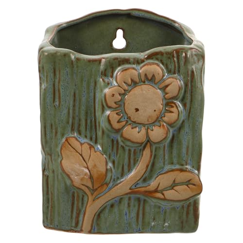 SUPVOX Vaso da fiori in ceramica - Fioriera rustica da parete per piante in vaso di pothos - da parete per giardino verticale per interni ed esterni, balcone, giardino