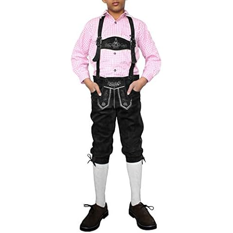 German Wear Jungen Kniebundhosen Leder Trachtenhose Cover
