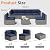 Oakcloud 7-Piece Outdoor Patio Furniture Set Grey Rattan Wicker Sectional Sofa Conversation Sets with Cushions and Glass Top Table (Dark Blue)