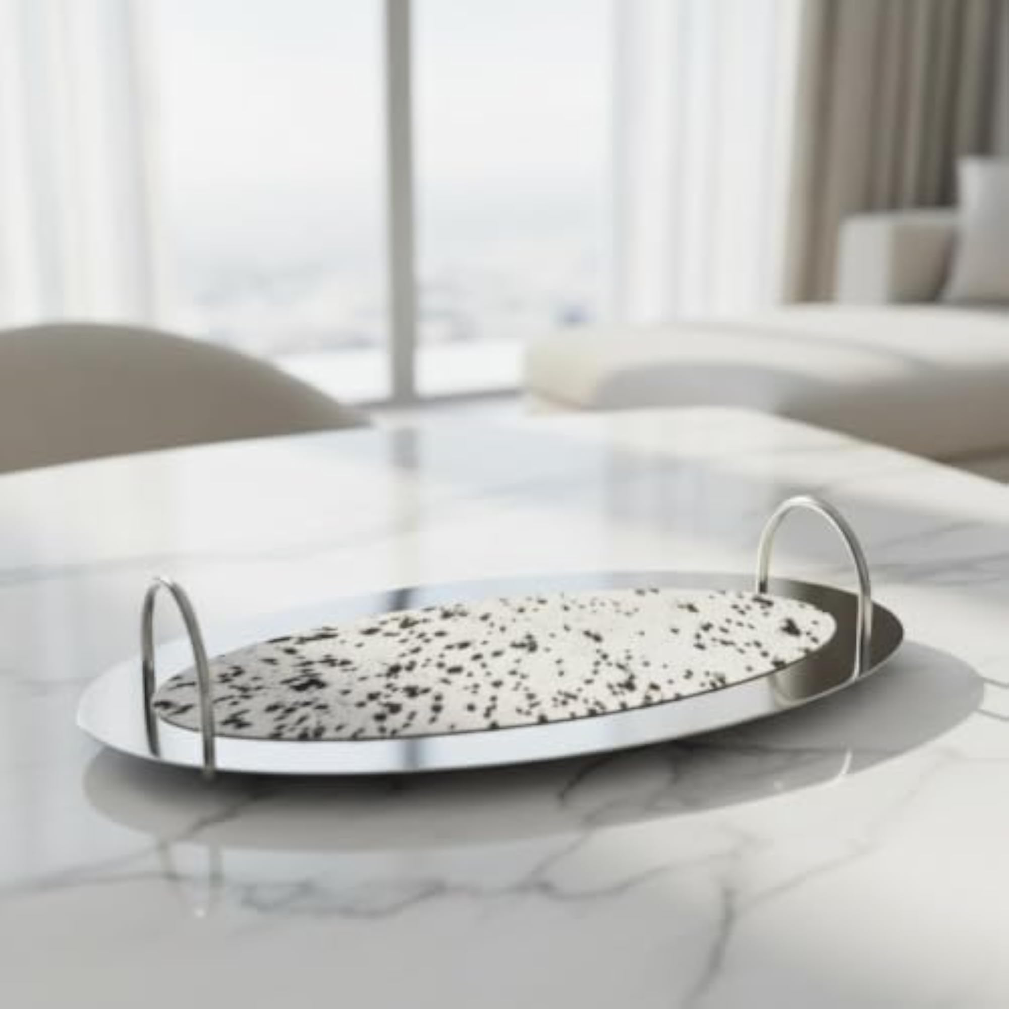 Oval Decorative Tray with Hair Insert, Multifunctional Gift
