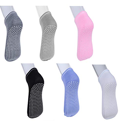 6 pares de calcetines de yoga para mujer antideslizantes antideslizantes para pilates,...