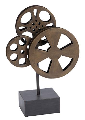 Deco 79 Metal Film Reels Sculpture, 11" X 5" X 16", Brown #TOP1