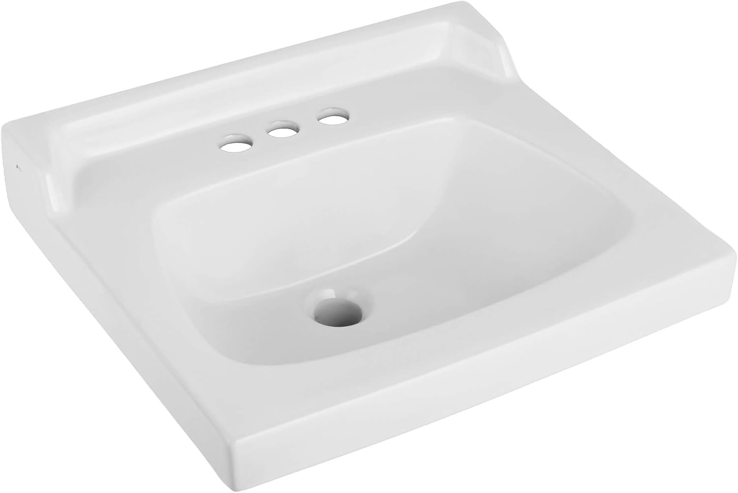 Fine Fixtures Ceramic Bathroom Sink Top with Raised Back - Fits Standard 18” Vanity | Elegant and Durable Bathroom Sinks for Modern Homes - Upgrade Your Space - Perfect for Any Bathroom Design