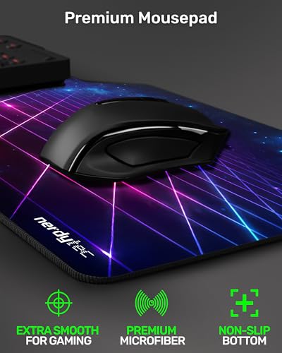 Image of Couchmaster XXL Mouse Pad Grid, 80x25.5cm, Perfect for CYCON, Non-Slip, Premium Microfiber, Ultra-Smooth, Ergonomic Gaming Mousepad