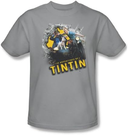 Tintin Mens Breakthrough T-Shirt in Silver