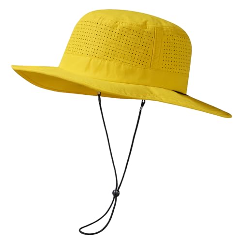 Image of UPF 50+ Bucket Sun Hat with Laser Perforated Mesh Cooling Adjustable Breathable Lightweight for Outdoor Men Women