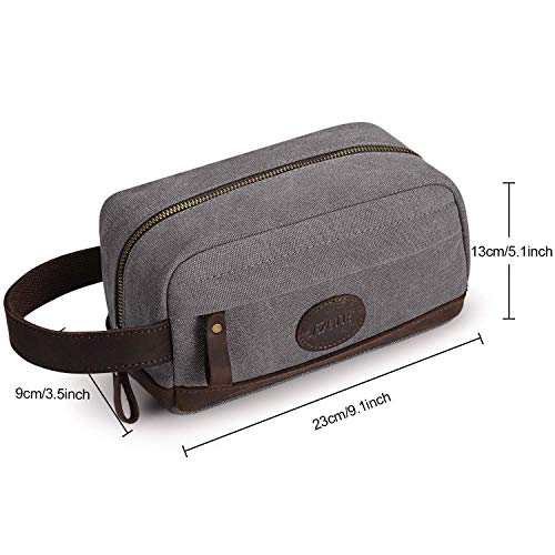 S-ZONE Oversized Leather Canvas Duffel Shoulder Weekender Mens Overnight Bag/Mens Travel Case Dopp Kit Small Shaving Toiletry Bag Makeup Organizer Insert