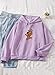 FARYSAYS Women's Casual Long Sleeve Cartoon Dog Print Loose Pocketed Hoodies Sweatshirt Tops Pullover Purple