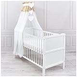 SCHLAFOASE - der Himmel umhüllt das Babybett und verleiht diesem somit eine gemütliche Atmosphäre, das Baby fühlt sich in seinem Bettchen sicher und geborgen