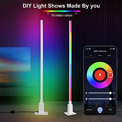 Depuley Smart Rgb Floor Lamp, Wifi Color Changing Corner Lamp Compatible With Alexa Mood Light, App Control With Music Sync Timer Modern Corner Led Light, Ambient Standing White Lamp For Living Room #TOP6