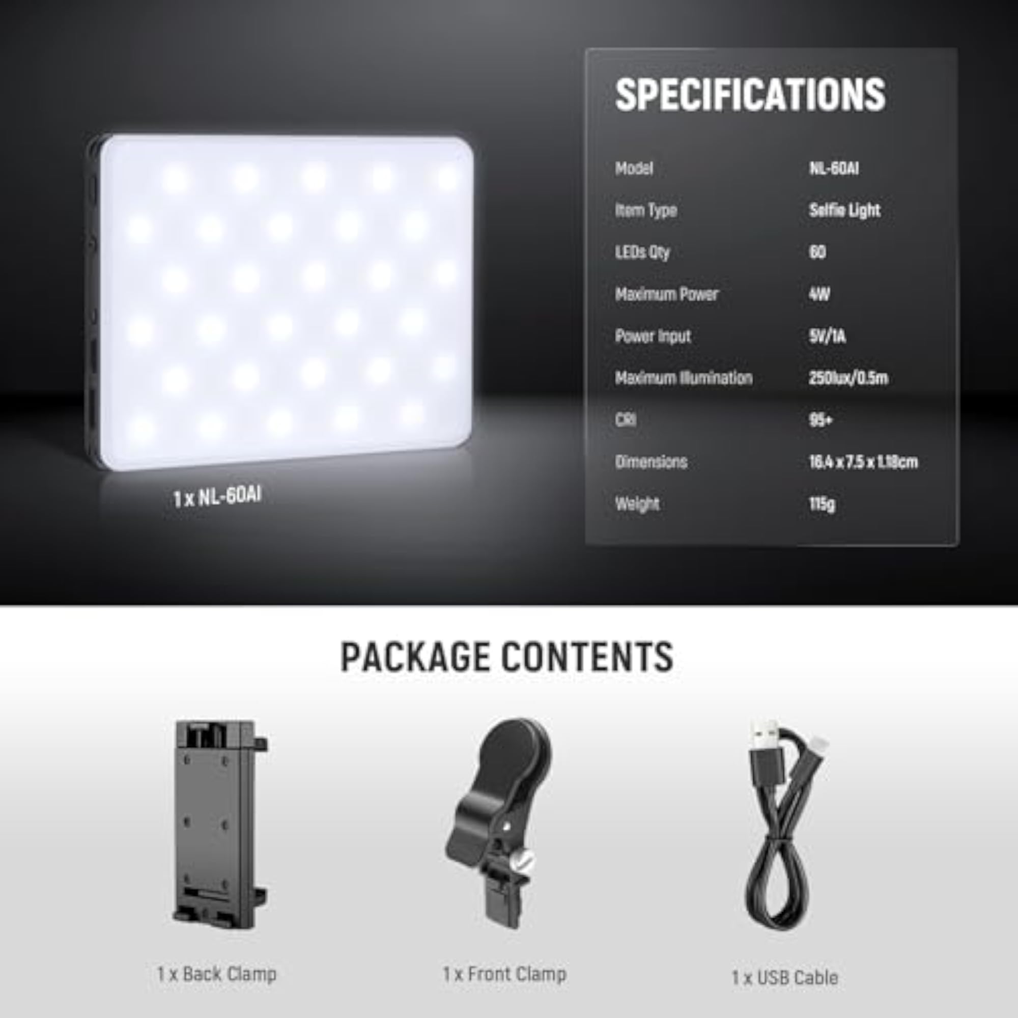 LED Clip & Phone Holder for iPhone/Tablet/Laptop